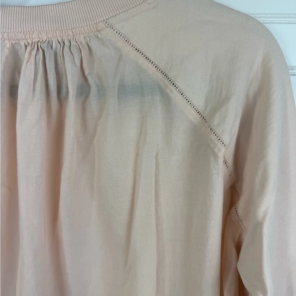 J.Crew women’s eyelet lace back peachy pink Crewneck Sweatshirt. Size large